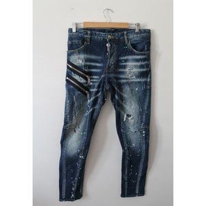 Dsquared 2 Paint-splatter Distressed-effect Slim Jean Size IT 48/ US 38